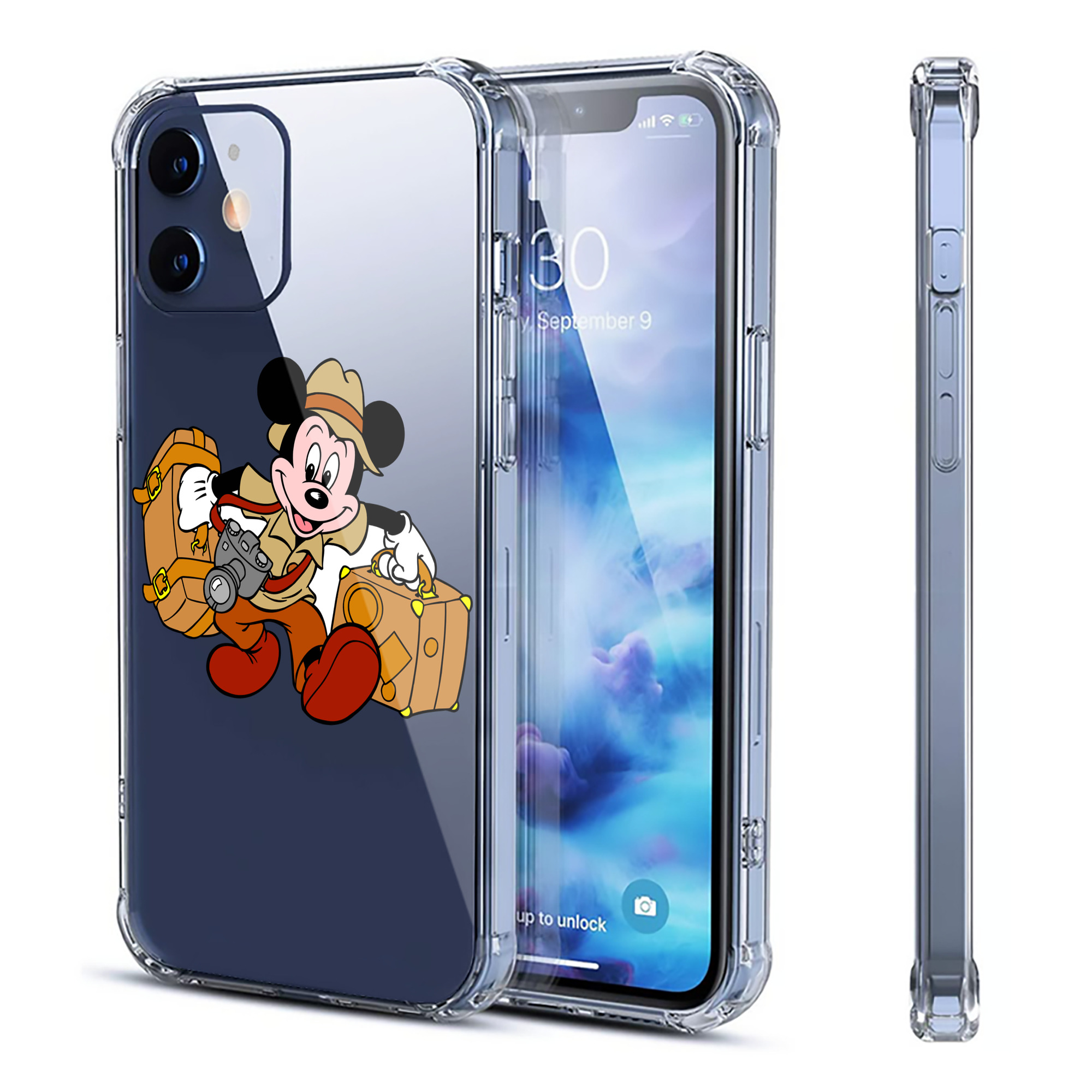 （画像用） ミッキーマウス Mickey Mouse 【iPhone 12シリーズ対応】透明スマホケース（クリアソフトケース）